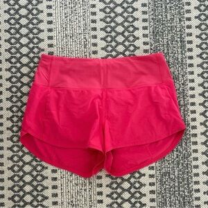 Pink lululemon speed up shorts